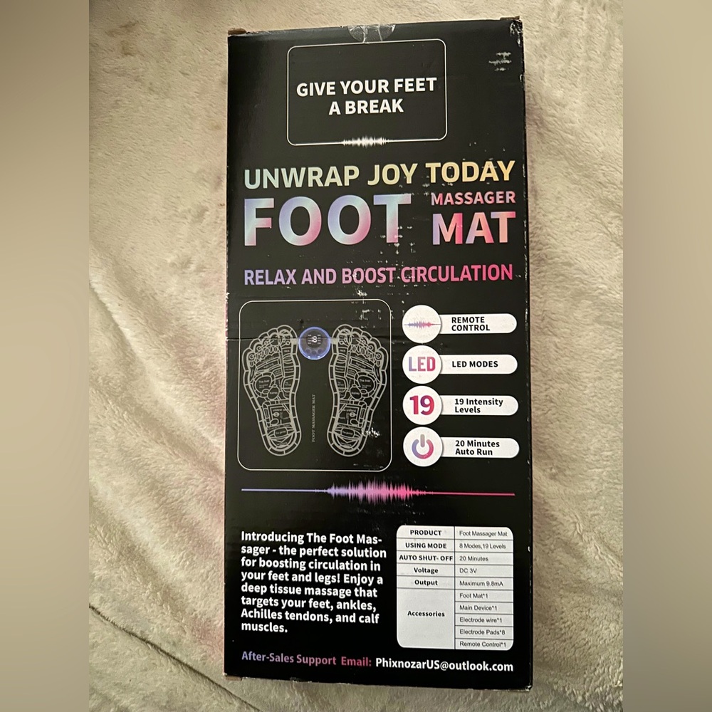 Phixnozar EMS Foot and leg Massager Mat, Muscle Relaxation, Foldable with,TENS